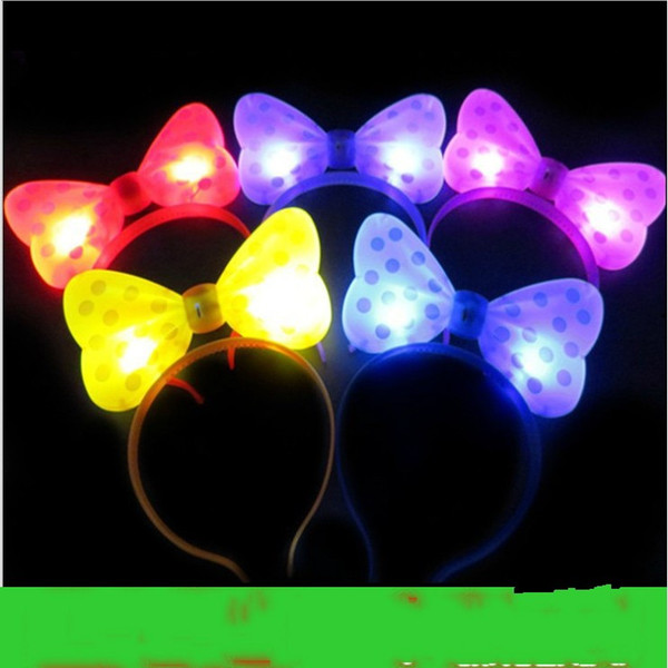 New Arrival Christmas LED Butterfly Knot Hair Clip Pins Headbands Light Up Prom Dress Up Rave Toy for Halloween Xmas Party Supplies