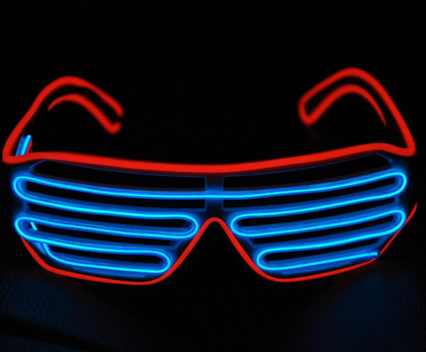 New LED EL Wire neon Flashing Glasses for christmas Birthday Halloween neon party Costume party decoration supplies Fashionable glasses