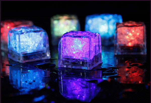 1500pcs LED Ice Cubes Water Sensor Sparkling Luminous Multi Color Glowing Drinkable Deco Party Luminous Led Ice Cubes Wedding Decoration