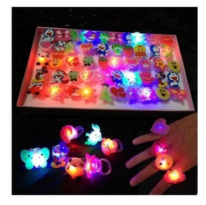 LED Flashing Kids Toys Baby Anime Cartoon Light Up Glowing Finger Rings Electronic Funny Kids Toys for Children Birthday Gifts 