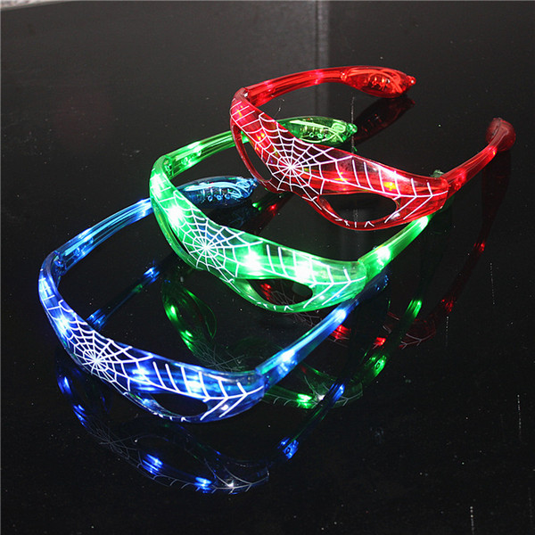 Spiderman LED Light Flashing Glasses Cheer Dance Mask Christmas Halloween Days Gift Novelty LED Glasses Led Rave Toy Party Glasses 10PCS