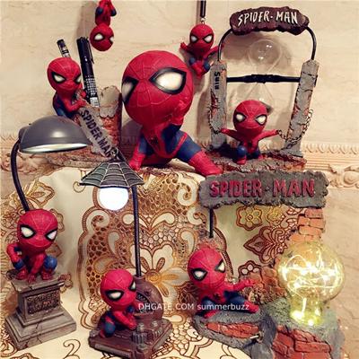 Spideman 3D Table Night Lights Touch Desk Bulbing Lamp, nice 7 Colors Changing Lights with Acrylic ABS USB Charger Creative Xmas Gifts Lamps