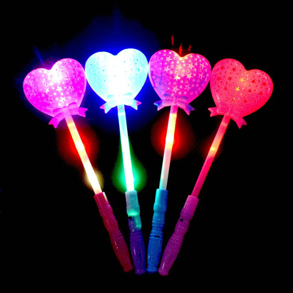 Novelty Heart-shaped led light toys Magic Wand led lighting toys flashing glowing Light Up Wands Luminous Toys color random