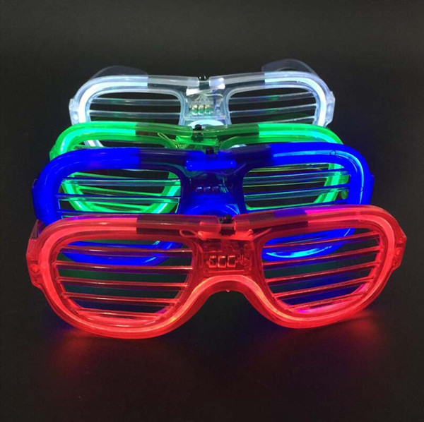 Red, blue, green and white Venetian blinds cold light glasses led glow festival glasses flash cheer glasses festival supplies