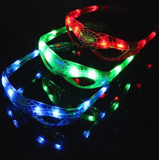 Spiderman LED Light up Flashing Glow Glasses Gift Cheer Dance Mask Christmas Halloween Gift Novelty LED Glasses Led Rave Toy Party Glasses