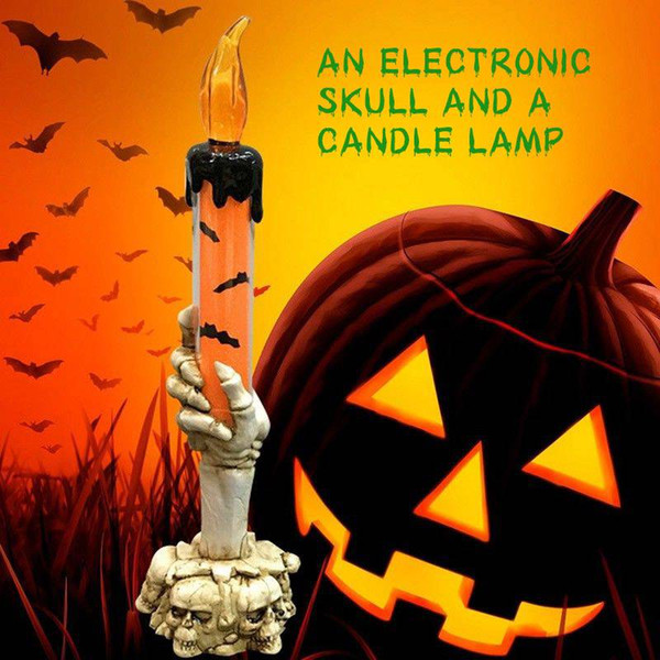 New Halloween Skull Skeletal Hand Stand LED Candle Light Decoration Party Lamp light Halloween gift 3 colors