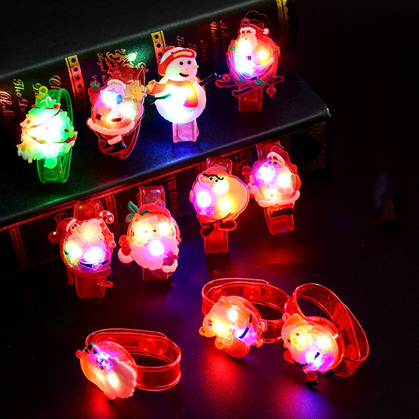 2017 11 Styles Cartoon Colorful Luminous Hand Ring Flashing Christmas Santa Claus Snowman LED Wristband Bracelets Led Toys Novelty For Kids