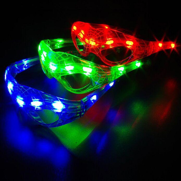 LED Spiderman Light Flashing Glasses Gift Cheer Dance Mask Christmas Halloween Days Gift Novelty LED Glasses Led Rave Toy Party Glasses