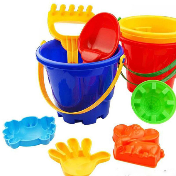 2016 Funny Gift Set of 7 Winter Summer Seaside Beach Toy Child Spade Rake Bucket Kit Sand Snow Building Molds for kids