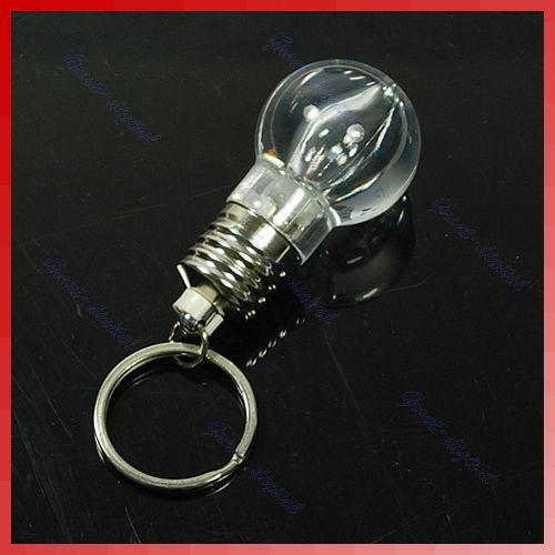 Wholesale Creative LED lighting bright Mini light bulb Colorful flash key chain Keychain Flashlight Light Bulb Key Ring Lamp Torch