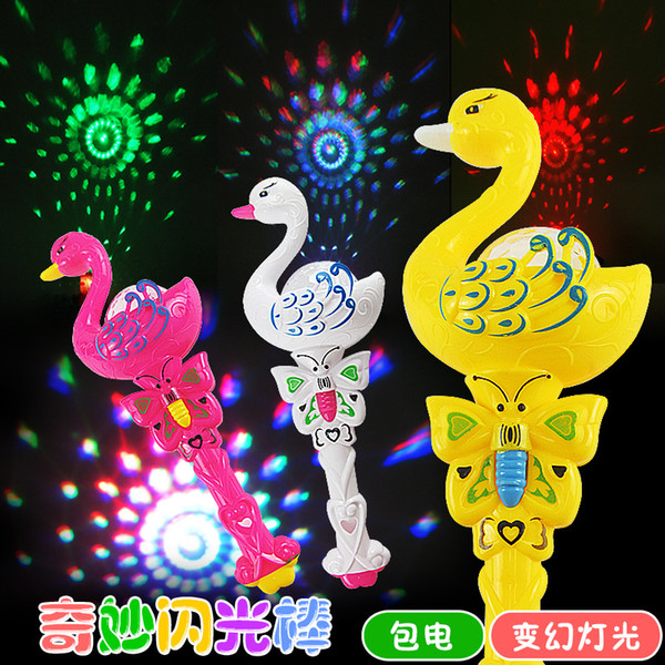 Children's toys wholesale light flash stick trumpet cartoon hot wand stall selling gifts supply projection