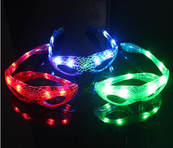 Cool LED Spiderman Glasses Flashing Glasses Light Party Christmas Halloween Days Gift Novelty Led Rave Toy Party Glasses