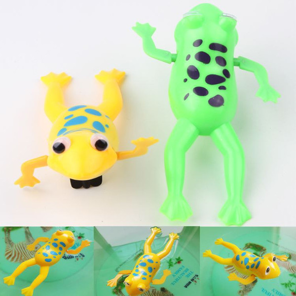 Color Random Funny Baby Kids Bathing Toy Clockwork Wind Up Plastic Swimming Frog For Fun Drop Shipping Toy-0021