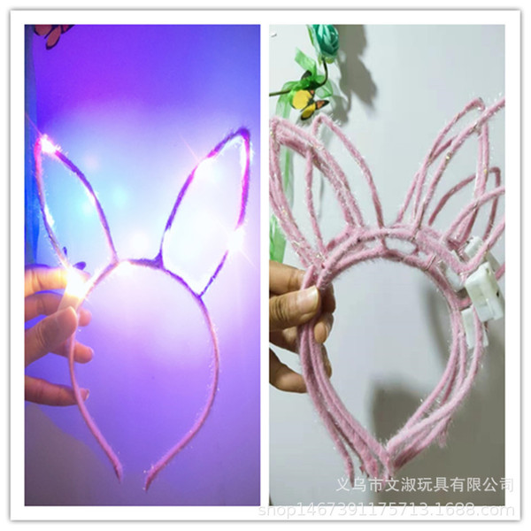 Luminous rabbit ears hair band cat ears led show MOE headwear hot sale street stalls temple fair hot sale toys wholesale