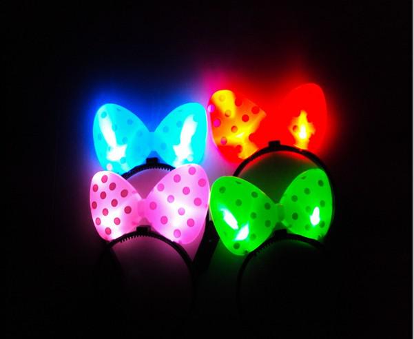 New Arrival Christmas LED Butterfly Knot Hair Clip Pins Headbands Halloween Party Rave Luminous Hair Hoop Toys 10pcs /lot