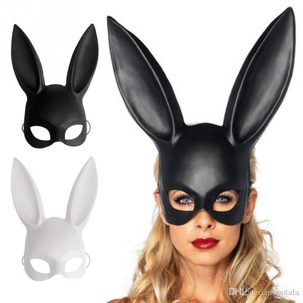 Black Women Girl Sexy Rabbit Ears Mask Cute Bunny Long Ears Bondage Mask Halloween Masquerade Party Cosplay Costume Props Gift Fun interests