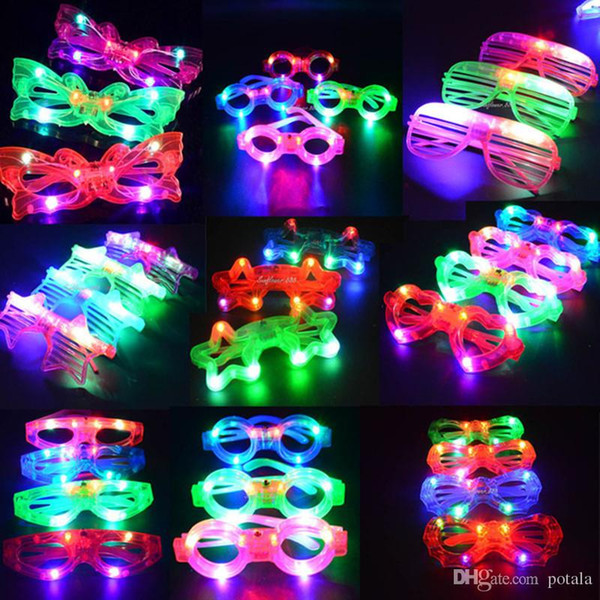 Slotted&Shutter Shades Glasse Flash Toys Gadgets LED Rave lighting Shinning Bright Christmas Xmas Halloween Party Bar Gifts Adults&Kids Toys