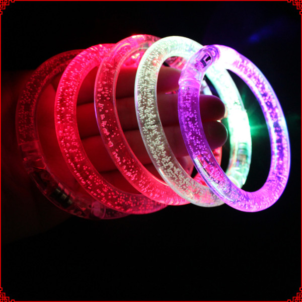 Flashing LED bracelet Party Disco Glowing tool color bracelet Blinking Crystal bracelet Christmas Gift DHL MOQ:100pcs SVS0314#