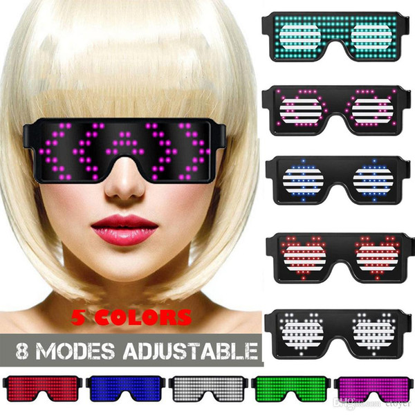 Clubbing LED Light Up Sunglass LED Glasses Glow Costume Rave Cosplay Party LED Luminous Flash Glasses Shutter Eyeglass Disco Bar