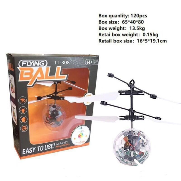 RC Drone Flying copter Ball Aircraft Helicopter Led Flashing Light Up Toys Induction Electric Toy sensor Kids Children Christmas666