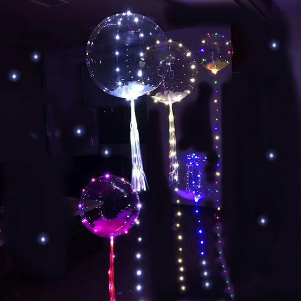 017 New Light Up Toys LED String Lights Flasher Lighting Balloon Wave Ball 18inch Helium Balloons Christmas Halloween Decoration Toys
