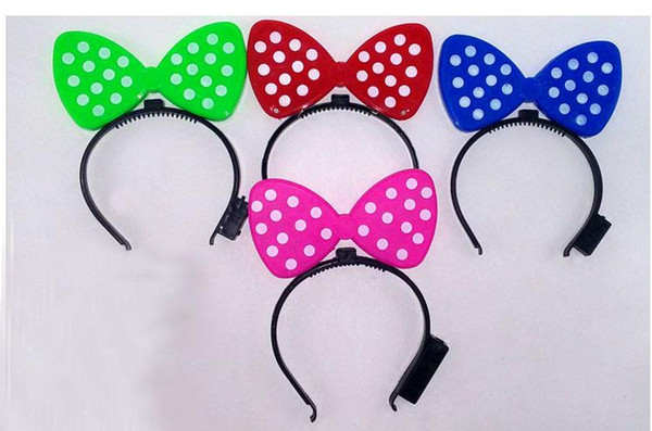 Baby Kids Glowing bow Flash card bowknot hairpin concert band free shipping TY1976