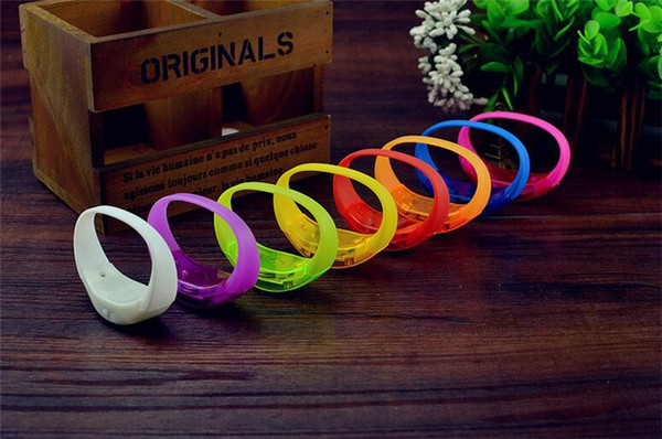 Music Activated Brightness voice control led flashing bracelet led flashing silicone led bracelet wristband for cheer party D868