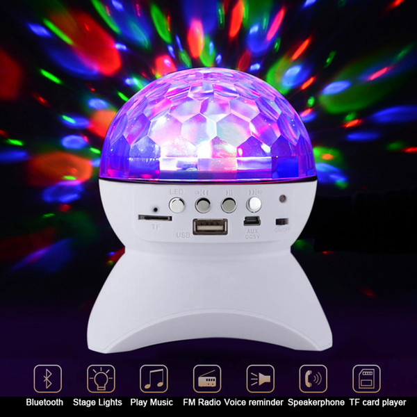 Disco LED Crystal Ball Auto Rotating Bluetooth speaker,DJ Stage & Studio Special Effects speaker , RGB Color Changing, with USB /TF/FM radio