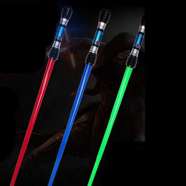 2018 New Free Shipping 3 color Led Lightsaber Telescopic WarSword Toys Cosplay Props With Sound Flash for Boys Gifts