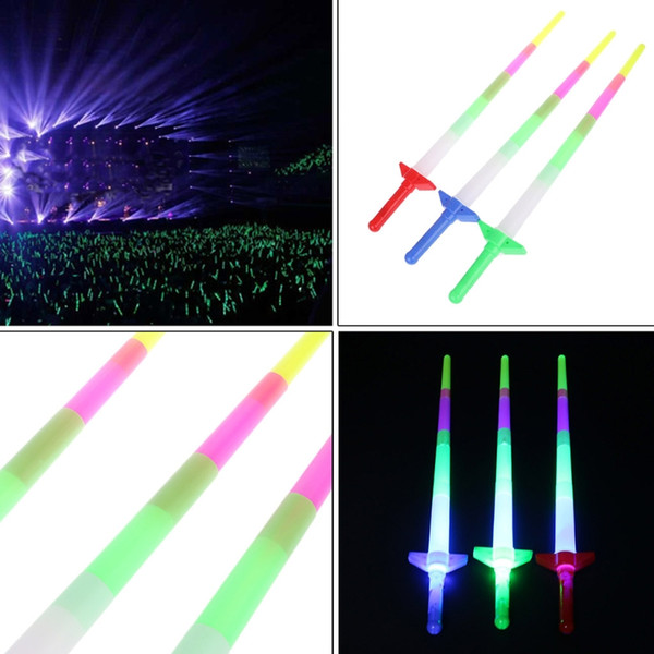 High Quality New Rainbow Laser Sword Extendable Light Up Toys Flashing Wands Led Sticks Party dc294