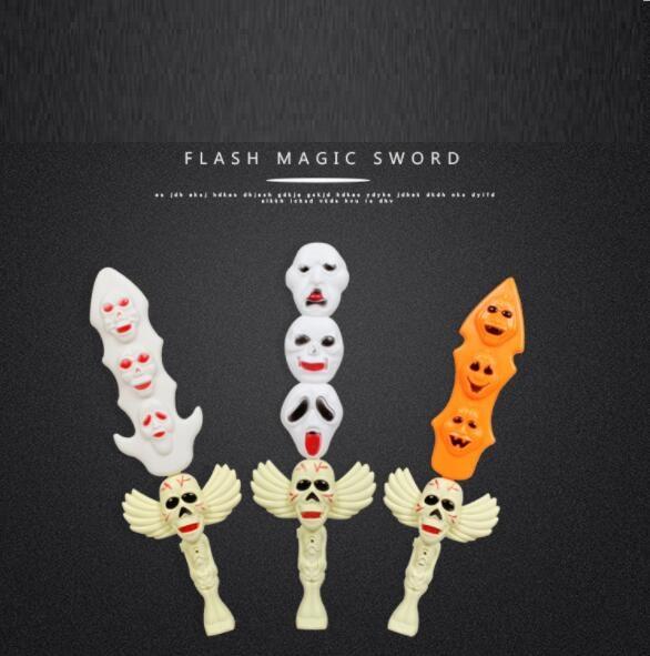 Halloween Glow Toys Stick Party Novelty Favors Props Supplies for Children Kids Playing (Ghost Sword) YH1389