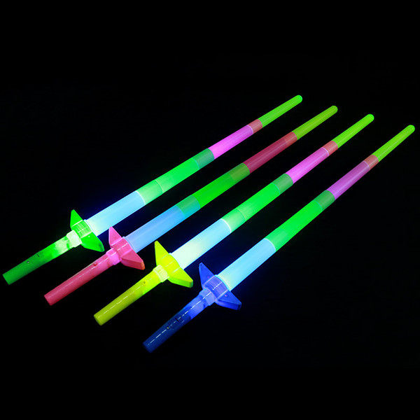 Creative children's luminous plastic booth toys, concert four telescopic light rod, explosion money, toys, sword