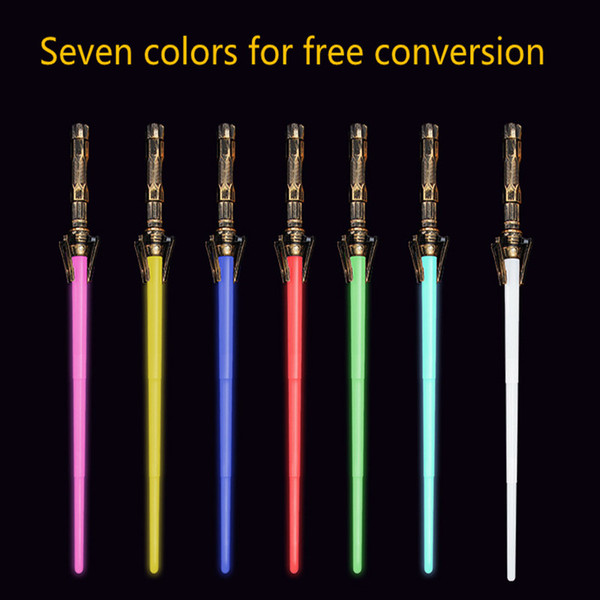 2018 Free Shipping New 7 Multicolors Led Lightsaber Telescopic WarSword Toys Cosplay Props With Sound Flash for Boys Gifts