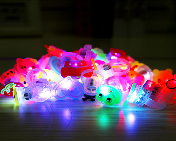 Small Gifts LED Flashing Light Ring Cartoon Ring Light Children's Day Kindergarten Activities LED Ring Toys