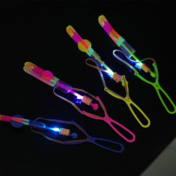 3pcs/lot Luminous Big Sling shot Catapult Arrows Flying Fairies Flash Helicopter Flying LED Light Emitting Slingshot Children's Toys