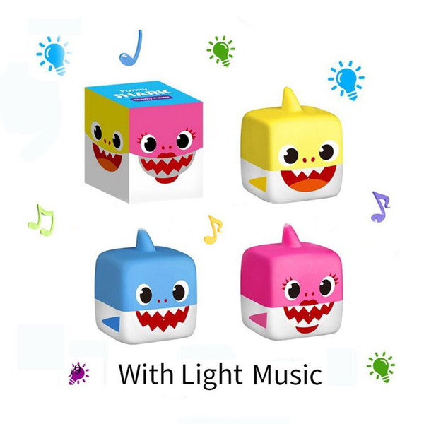 DHL 3 colors LED Baby Shark Toys With Music Baby Shark Box Light up Baby Shark Dolls Singing Song Kids Gift Party Favor