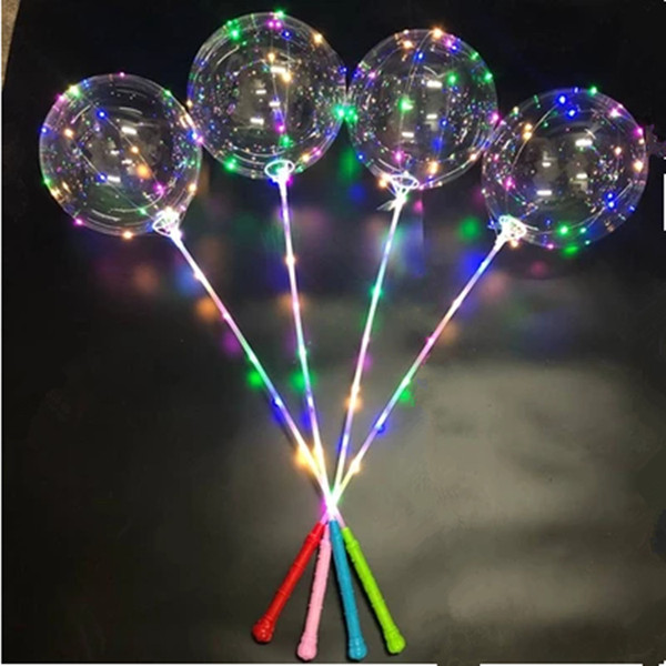 hotsale LED flash light transparent bobo balloons for party wedding decoration