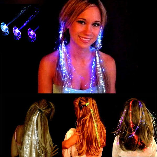 LED Flash Braid Women Colorful Luminous Hair Clips Barrette Fiber Hairpin Light Up Party Halloween Bar Night Xmas Toys Decor DHL free JU191