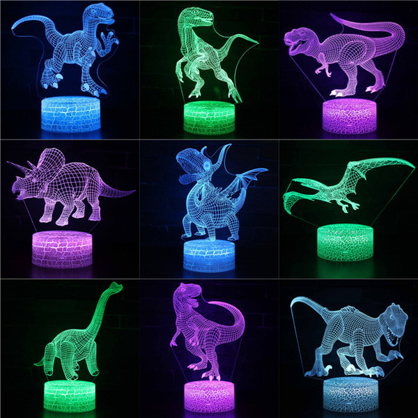 LED Night Light Cartoon Dinosaur Night Lamp Creative Colorful Touch Table Lamp For Kids Adults Festival Christmas Toys Gifts B161