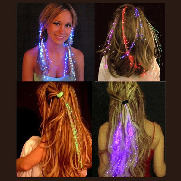 Best Deal Luminous Light Up LED Hair Extension Flash Braid Party girl Hair Glow by fiber optic For Party Christmas Halloween Decoration