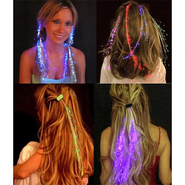 New Creative LED Light-up Luminous Glowing Clip Hair Braids Halloween Party Concert Bar Gift 3 Colors