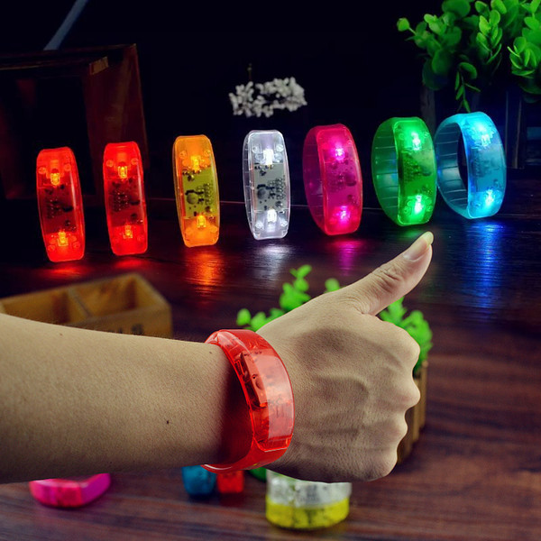 New Voice Activated Sound Control Led Flashing Bracelet Bangle Wristband for Night Club Activity Party Bar Disco