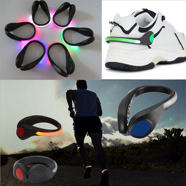 Bike Cycling Sports LED Shoes Clip Wrist Safety Signal plastic LED shoes Clips flash luminous Light outdoor safety Shoes Clip party B001