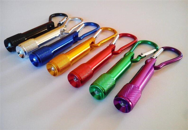 Mini LED Flashlight Aluminum Alloy Torch with Carabiner Ring Keyrings Key Chains Sport Mini led flashlights wholesale keychain key ring Y083