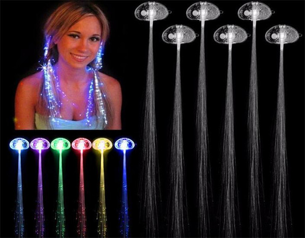 Luminous Light Up LED Hair Extension Flash Braid Party girl Hair Glow by fiber optic For Party Christmas Halloween Night Lights Decoration D