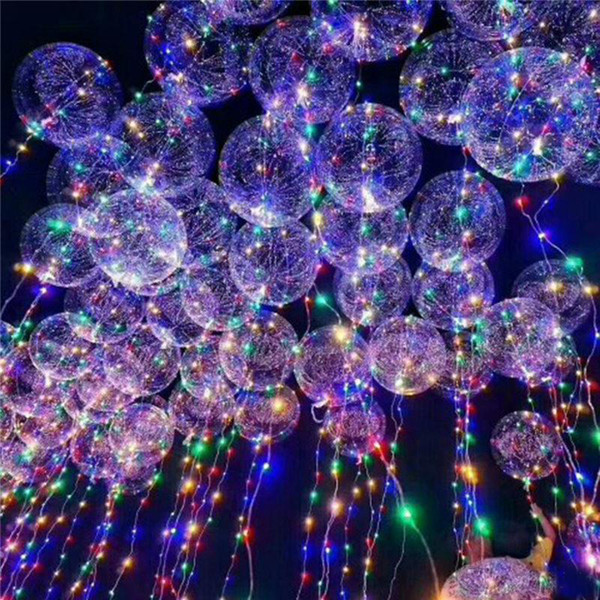 Wholesale New Light Up Toys LED String Lights Flasher Lighting Balloon Wave Ball 18inch Helium Balloons Christmas Halloween Decoratio a