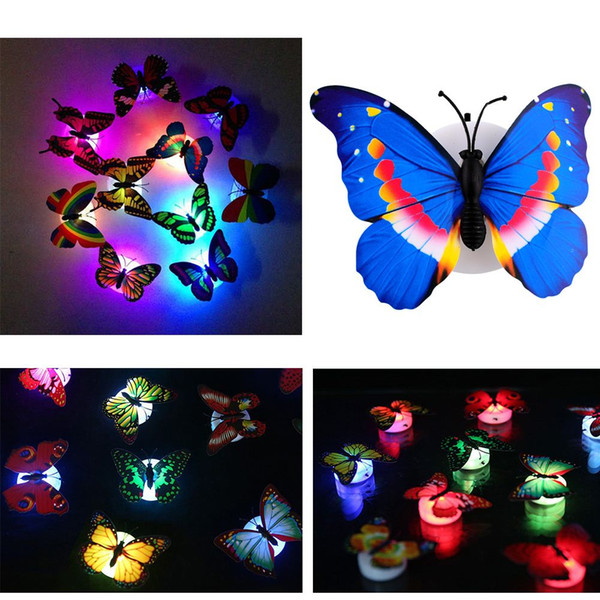 7 Color Changing Multicolor Beautiful Cute Butterfly LED Night Light Home Room Wall Decor Lamp Decoration