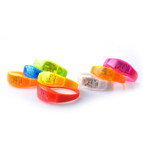 Music Activated Sound Control Led Flashing Bracelet Light Up Bangle Wristband Club Party Bar Cheer Luminous Hand Ring Glow Stick Night Light