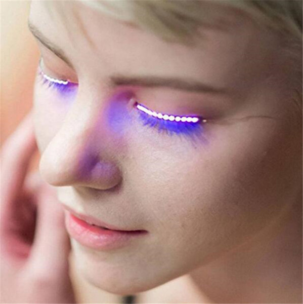 2017 Lashes Interactive LED Eyelashes Fashion Glowing Eyelashes Waterproof for Dance Concert Christmas Halloween Nightclub Party