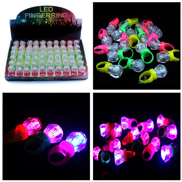 Luminous Small Diamond Ring Colorful Flashing LED Fingerring Children Kids Luminous Ring Finger Light Glow Sticks Toys Factory Wholesale 733